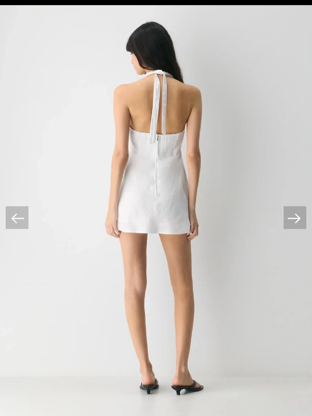 Aritzia White Halter Linen Dress